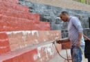 Notable trabajo de pintura de Hugo en la Villa Deportiva