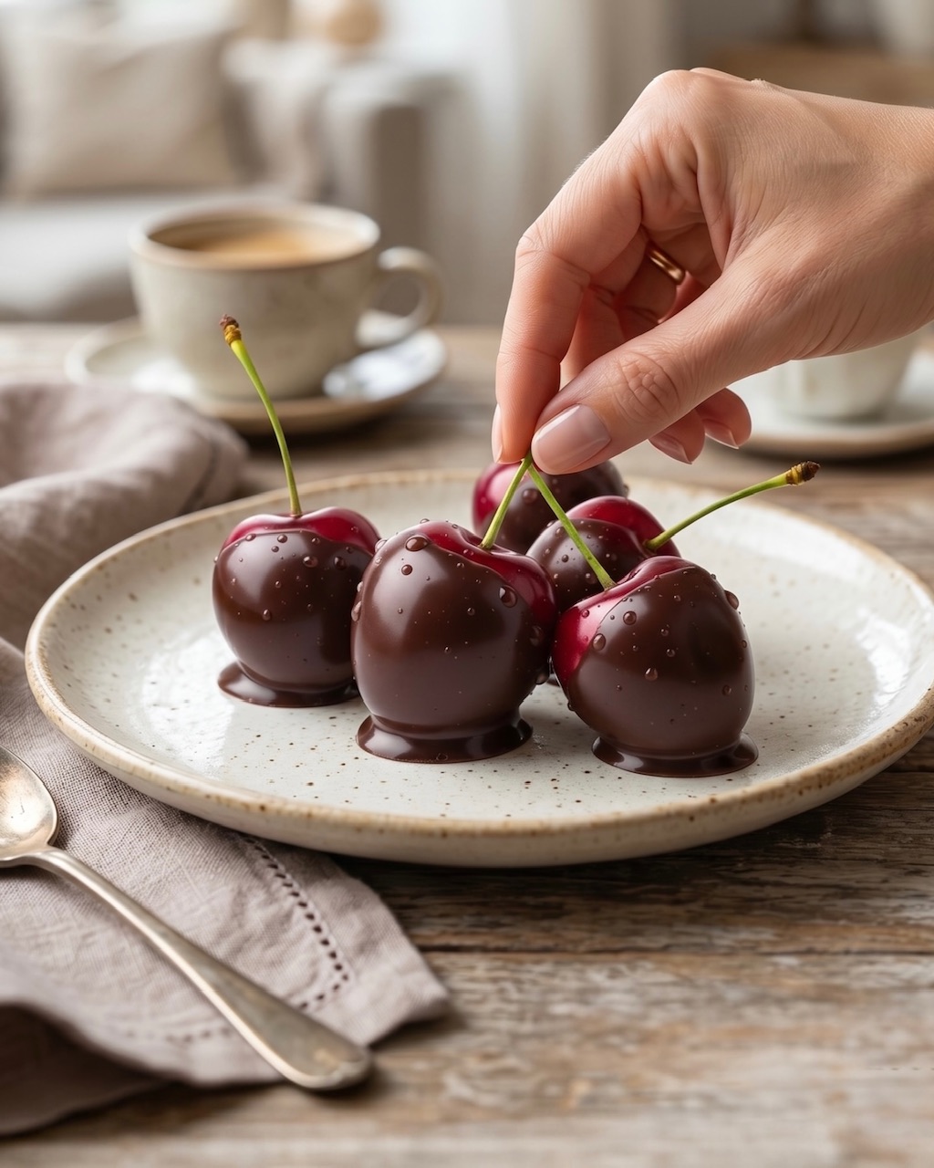 cerezas bañadas en chocolate
